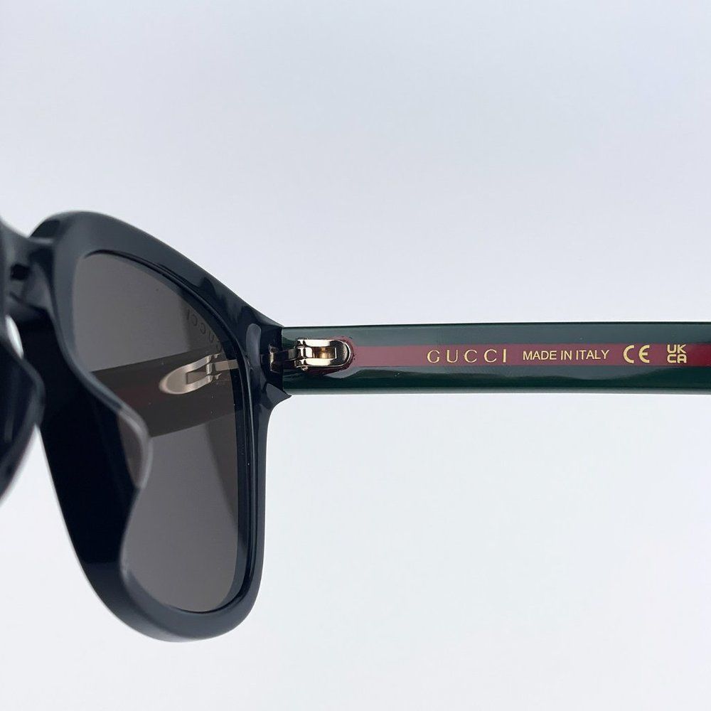 Gucci GG0847SK 001 Sunglasses Black Green Grey Square Unisex - Picture 11 of 13